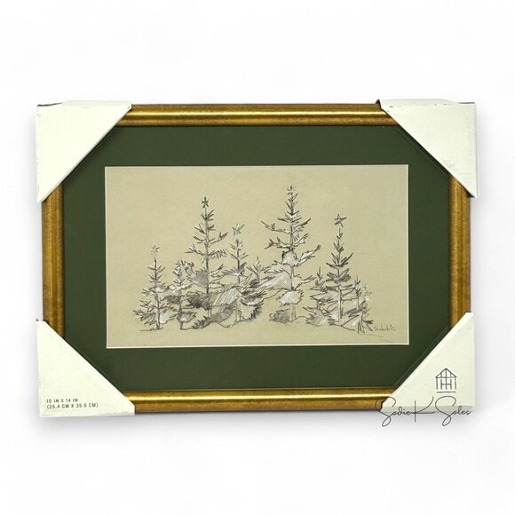 10x14 Tree Sketch Framed Christmas Wall Art - Hearth & Hand Magnolia, Target - Picture 3 of 3
